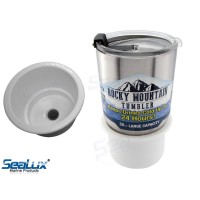 SeaLux Marine Boat White Jumbo Cup Drink Holder fit YETI 30 oz. Rambler Tumblers and Travel Mugs for Boat, RV