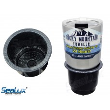 SeaLux Marine Boat Carbon Fiber Print Jumbo Cup Drink Holder fit YETI 30 oz. Rambler Tumblers and Travel Mugs for Boat, RV