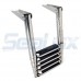 SeaLux Marine 5 Steps Drop Down Boarding Ladder with Extra Wide Curve up Steps 400 lbs. Capacity, Round Tubing Over Mount