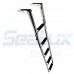 SeaLux Marine 5 Steps Drop Down Boarding Ladder with Extra Wide Curve up Steps 400 lbs. Capacity, Round Tubing Over Mount