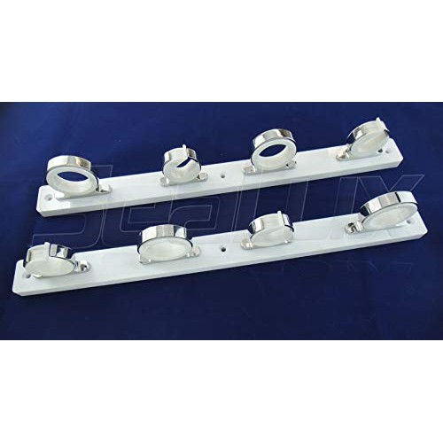 SeaLux Marine Rod Reel Hanger Storage Rack with Snap Lock Rod Holders on  White Poly Board