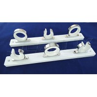 SeaLux Marine 3-Rod Reel Hanger Storage Rack with Snap Lock Rod Holders on White Poly Board