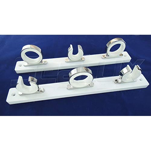 SeaLux Marine Rod Reel Hanger Storage Rack with Snap Lock Rod Holders on  White Poly Board