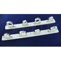 SeaLux Marine 4-Rod Reel Hanger Storage Rack with Snap Lock Rod Holders on White Poly Board