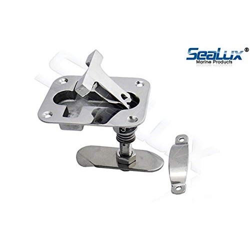 SeaLux Heavy Duty Marine Grade 316 Stainless Steel Compression Rectangular  Flush Mount Hatch Lift Handle