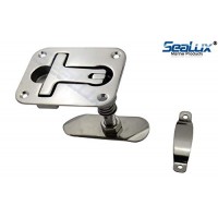 SeaLux Heavy Duty Cast 316 Stainless Steel Compression Rectangular Flush Mount Hatch Latch Lift Handle Large -Flange: 3-7/8" x 3"