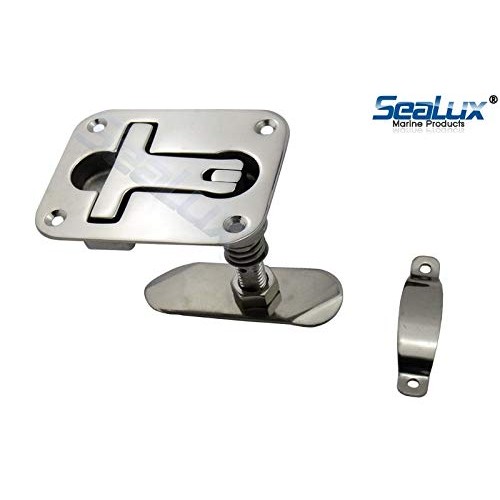 SeaLux Heavy Duty Marine Grade 316 Stainless Steel Compression Rectangular  Flush Mount Hatch Lift Handle