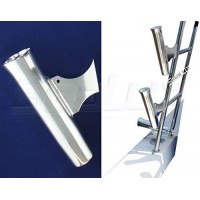 SeaLux Marine Aluminun Flared Weld On Rod Holder 10-1/4"L x 1-3/4"ID - wtih White Molded Taper Liner an Large Wing Blade