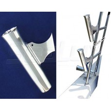 SeaLux Marine Aluminun Flared Weld On Rod Holder 10-1/4"L x 1-3/4"ID - wtih White Molded Taper Liner an Large Wing Blade