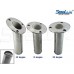 SeaLux Marine Cast 316 Stainless Steel 30 Degree Flush Mount Rod Holder with Open Drain and White Liner