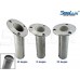 SeaLux Marine Cast 316 Stainless Steel 30 Degree Flush Mount Rod Holder with Open Drain and White Liner