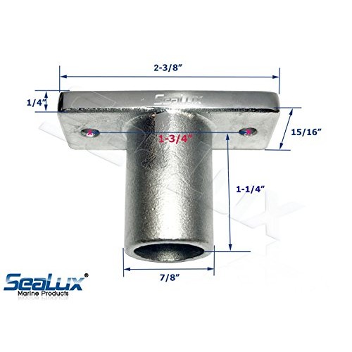 316 Stainless Steel Top Mount Oar Lock Socket Bracket - Marine T-Shaped Holder For Boats & Yachts