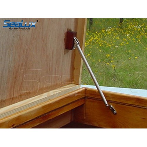 SeaLux Marine Grade 316 Stainless Steel Hatch Lid Stay & Adjuster - 8" To 14" Medium, 33 Lb Capacity