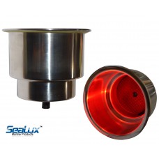 SeaLux Stainless steel Illuminated RED LED Drink Holder